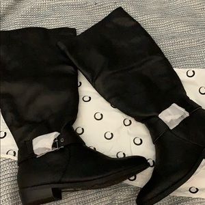 Black knee high boots